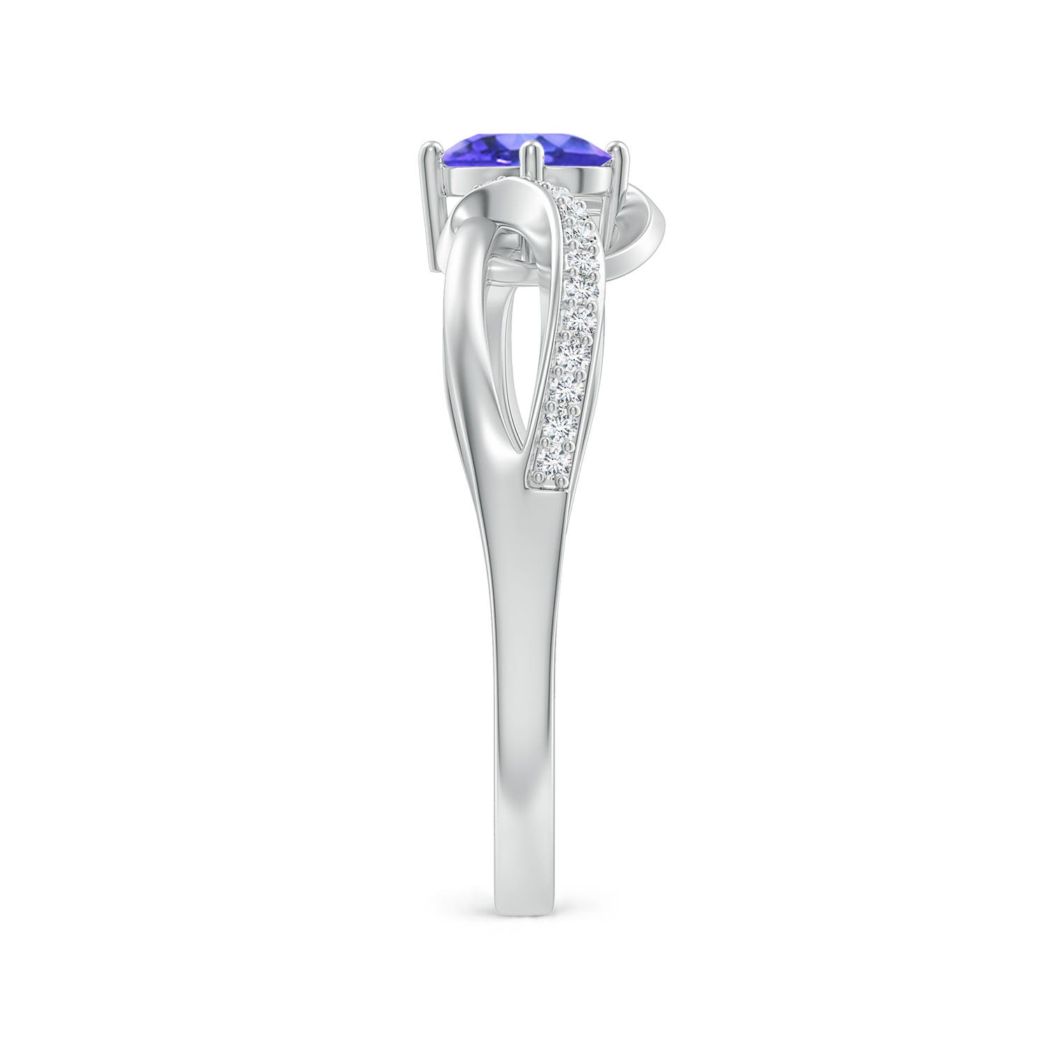 AAA - Tanzanite / 0.57 CT / 14 KT White Gold