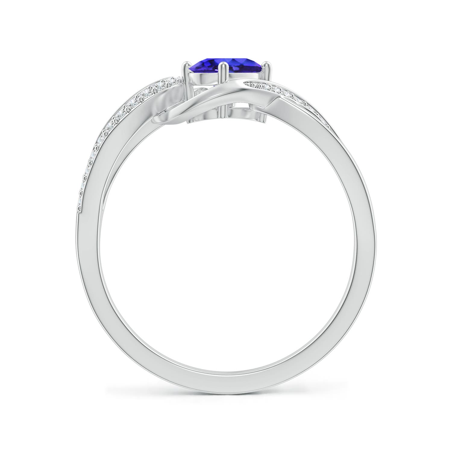 AAAA - Tanzanite / 0.57 CT / 14 KT White Gold