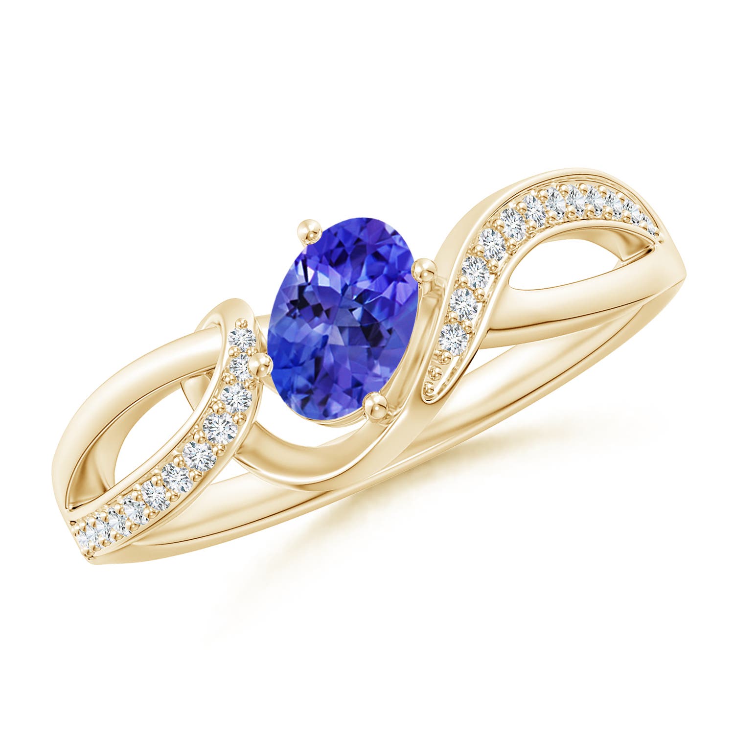 AAAA - Tanzanite / 0.57 CT / 14 KT Yellow Gold