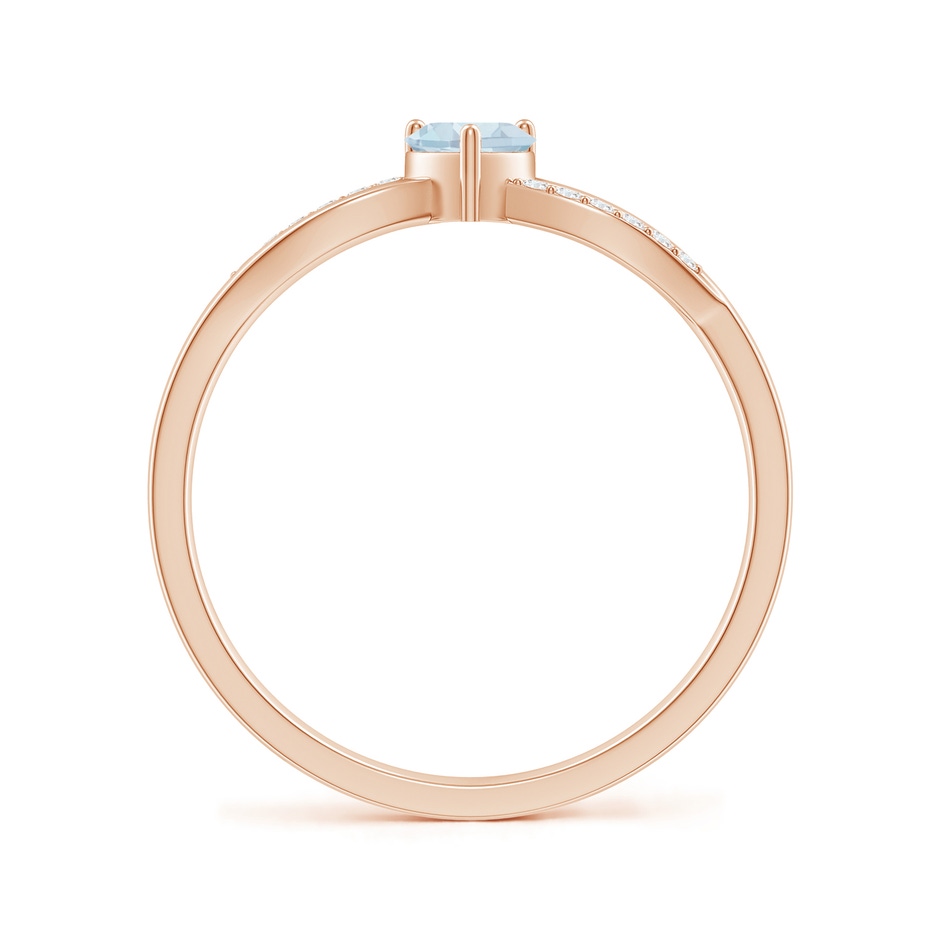4mm A Solitaire Aquamarine Heart Promise Ring with Diamond Accents in Rose Gold side-1