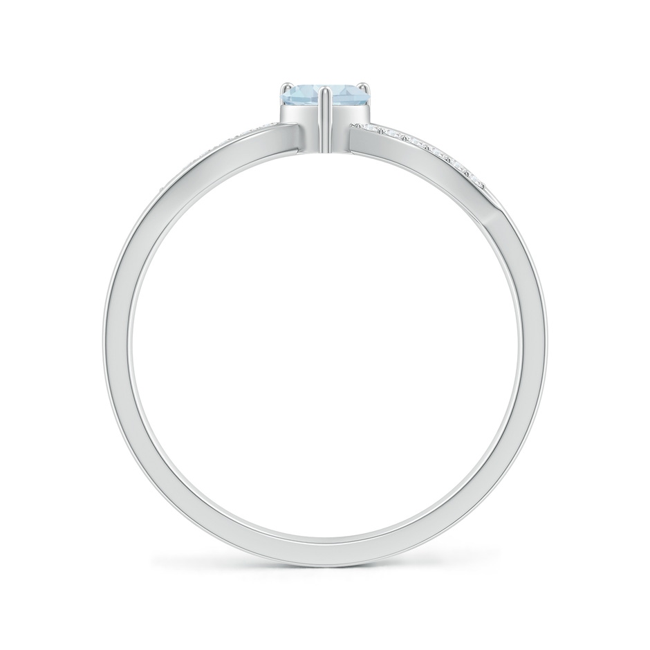 4mm A Solitaire Aquamarine Heart Promise Ring with Diamond Accents in White Gold side-1