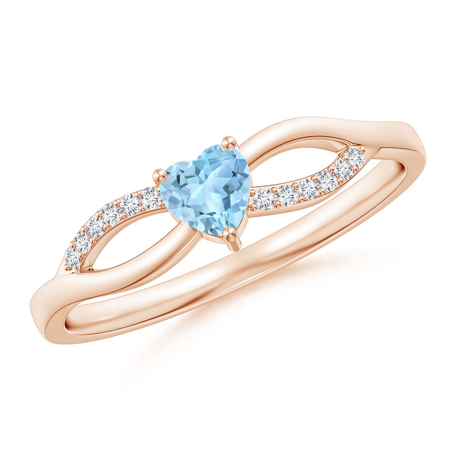 AAA - Aquamarine / 0.24 CT / 14 KT Rose Gold