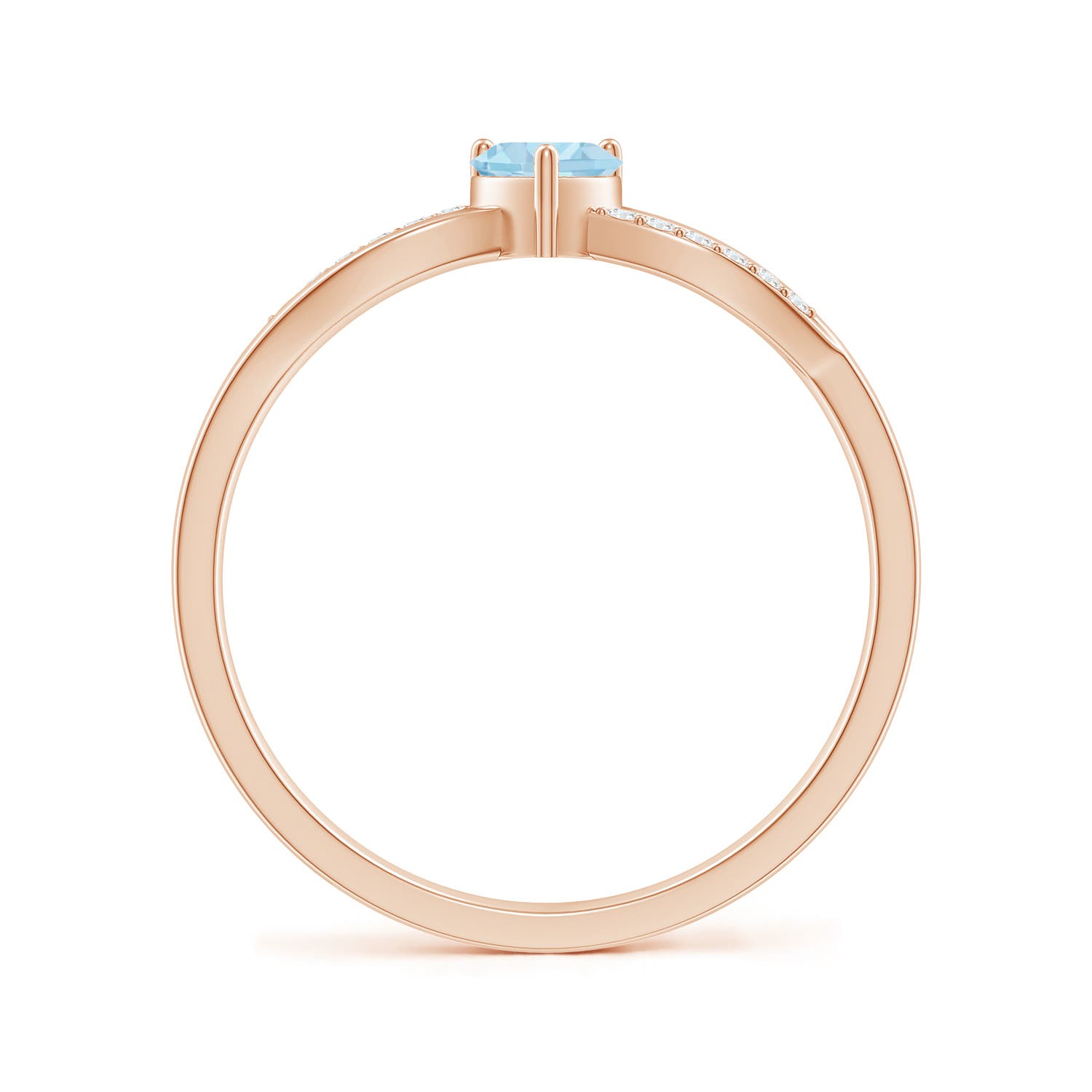 AAA - Aquamarine / 0.24 CT / 14 KT Rose Gold