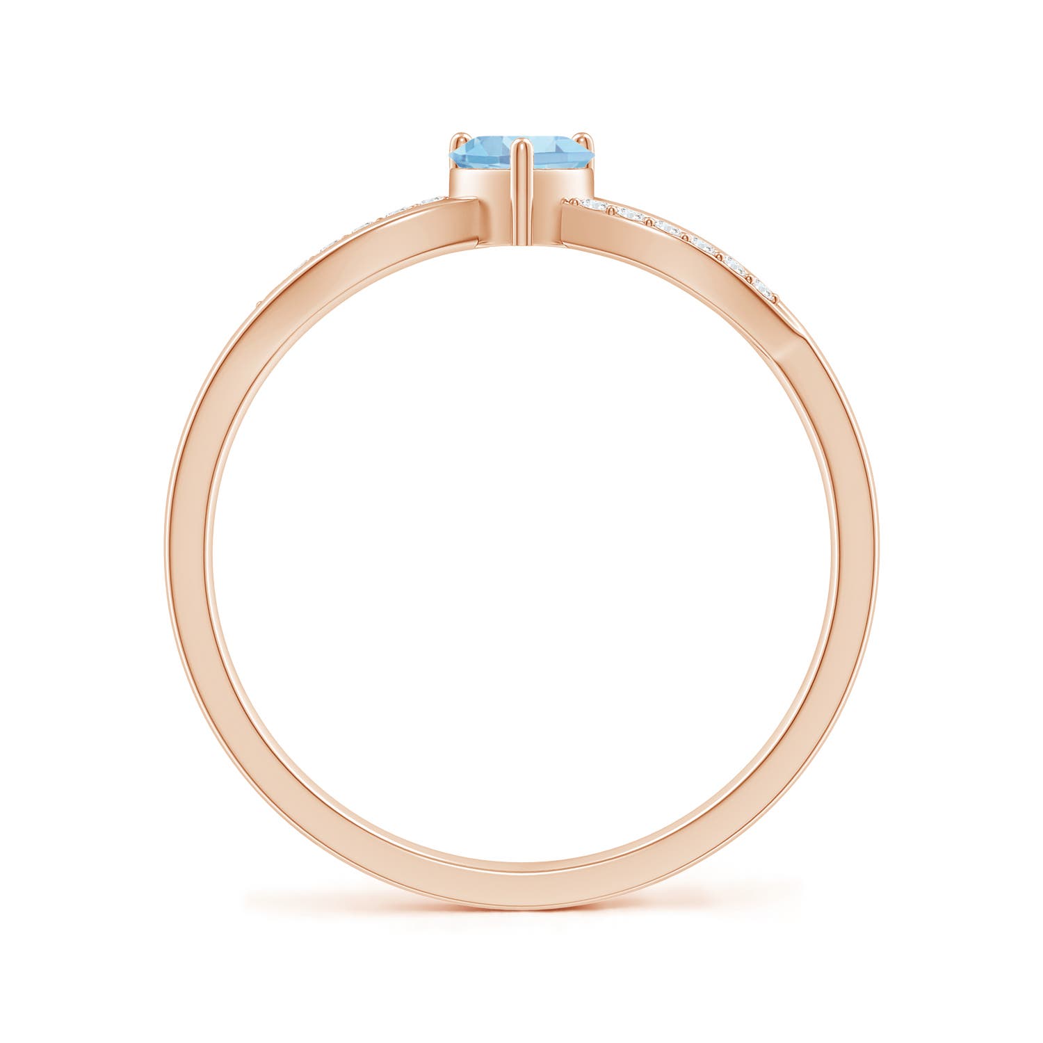 AAAA - Aquamarine / 0.24 CT / 14 KT Rose Gold