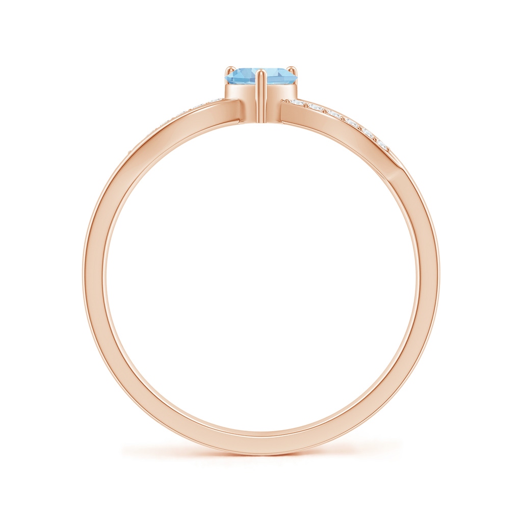 4mm AAAA Solitaire Aquamarine Heart Promise Ring with Diamond Accents in Rose Gold - side_1