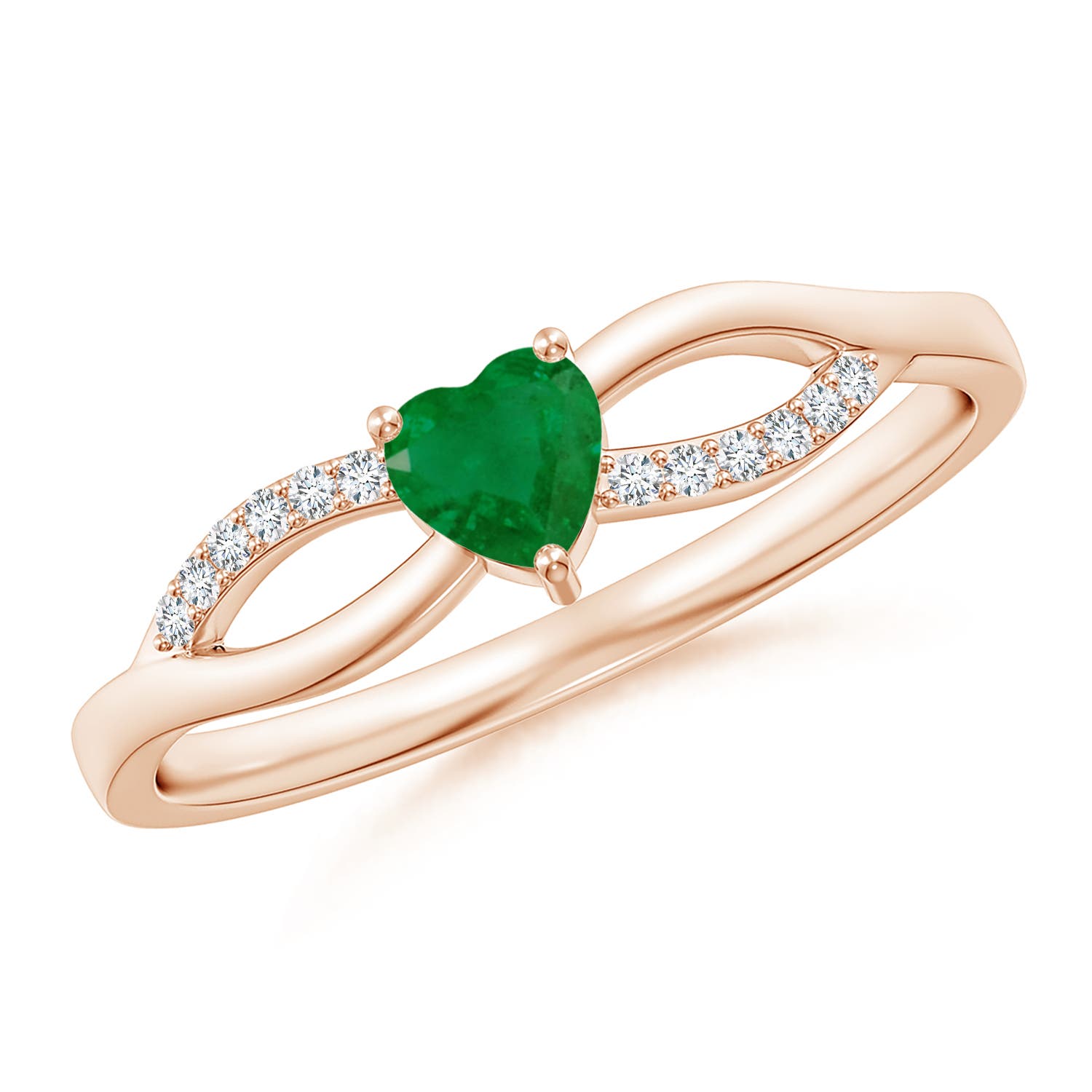 A - Emerald / 0.24 CT / 14 KT Rose Gold