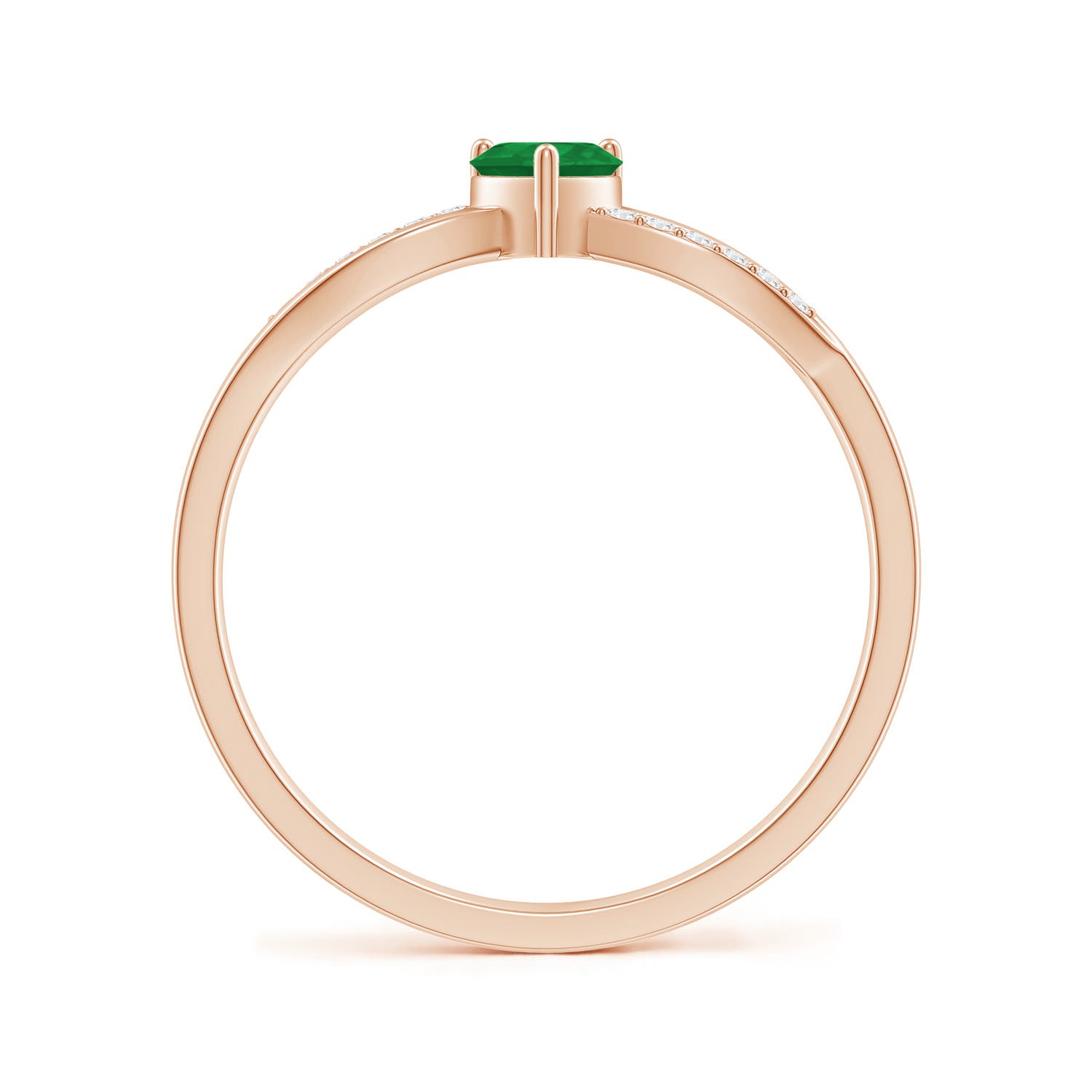 A - Emerald / 0.24 CT / 14 KT Rose Gold