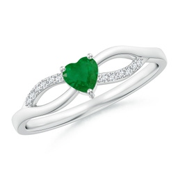 Infinity Silver Emerald Rings