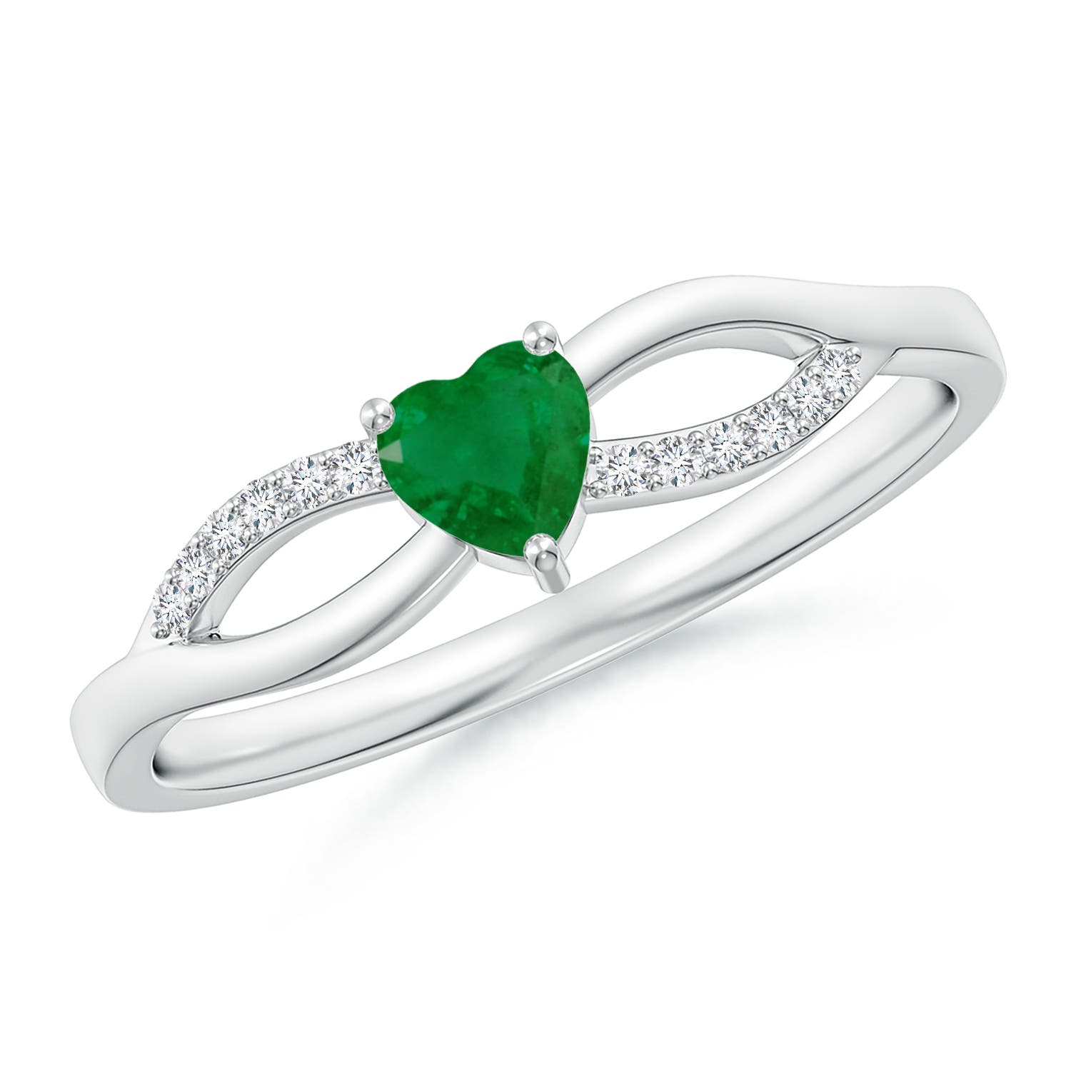 A - Emerald / 0.24 CT / 14 KT White Gold