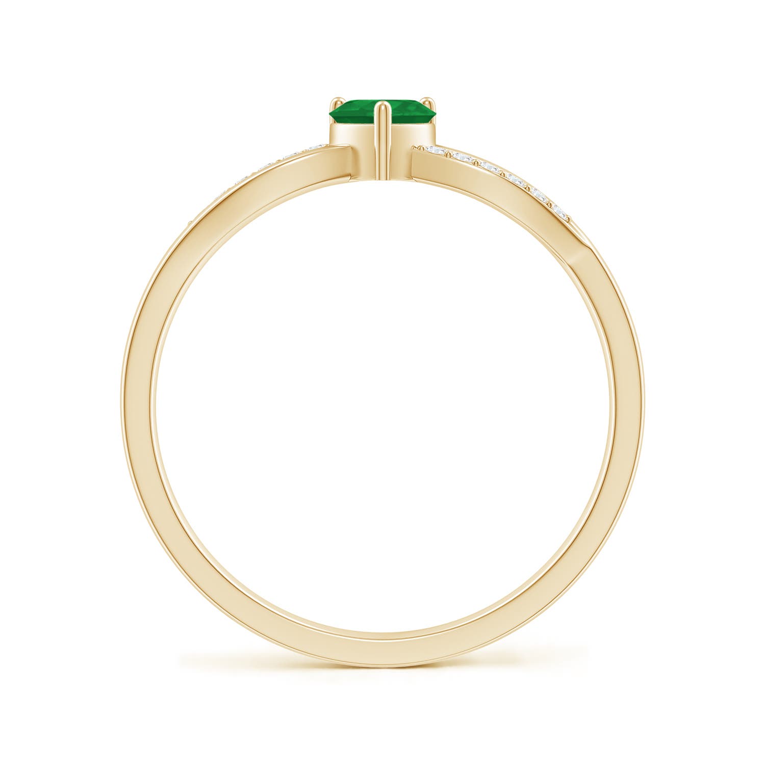 A - Emerald / 0.24 CT / 14 KT Yellow Gold