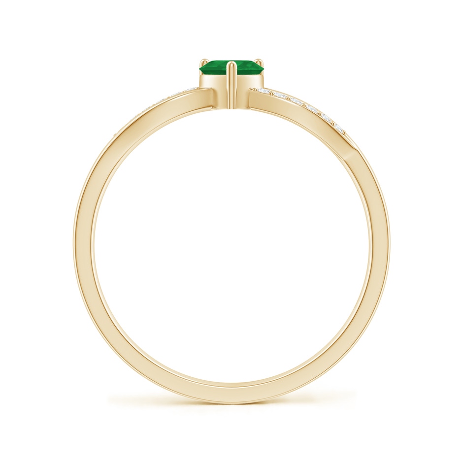 4mm A Solitaire Emerald Heart Promise Ring with Diamond Accents in Yellow Gold side-1