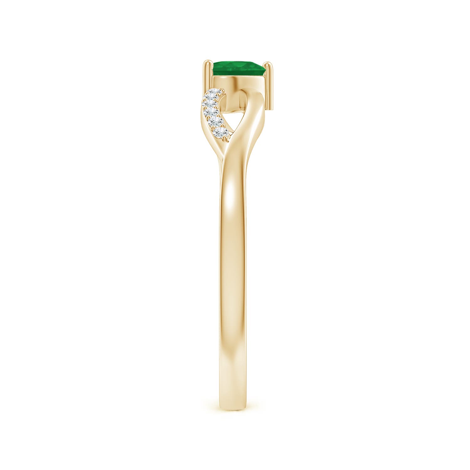 A - Emerald / 0.24 CT / 14 KT Yellow Gold