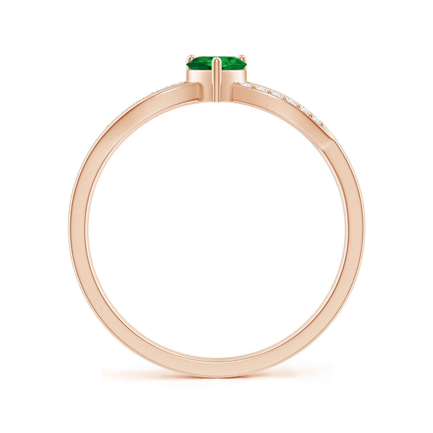 AAA - Emerald / 0.24 CT / 14 KT Rose Gold