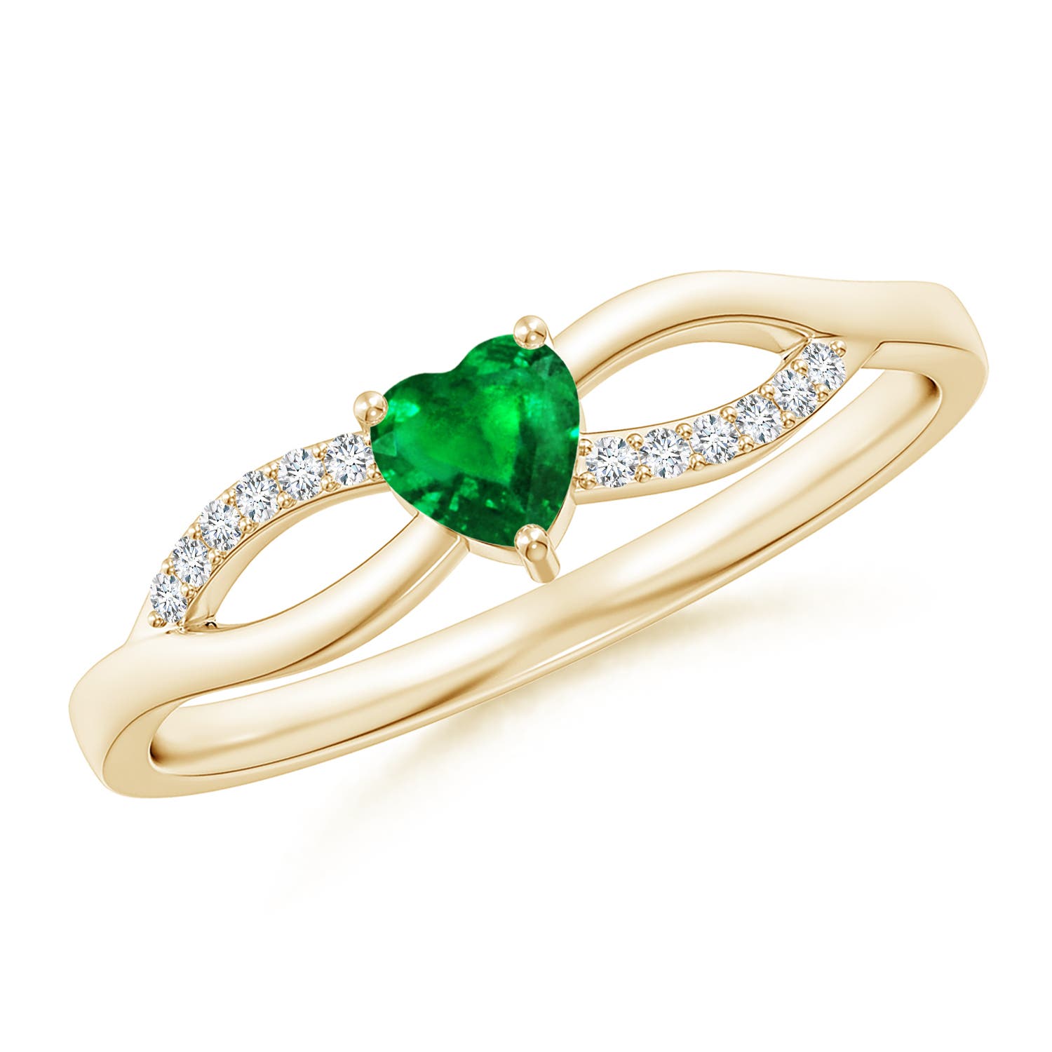 AAAA - Emerald / 0.24 CT / 14 KT Yellow Gold