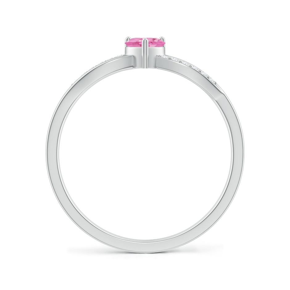 4mm A Solitaire Pink Sapphire Heart Promise Ring with Diamond Accents in S999 Silver side 199