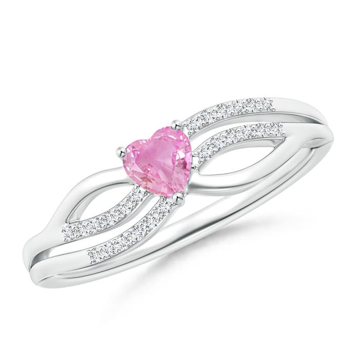 A - Pink Sapphire / 0.29 CT / 14 KT White Gold