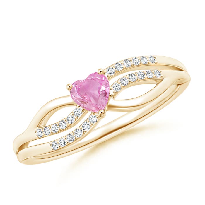 A - Pink Sapphire / 0.29 CT / 14 KT Yellow Gold