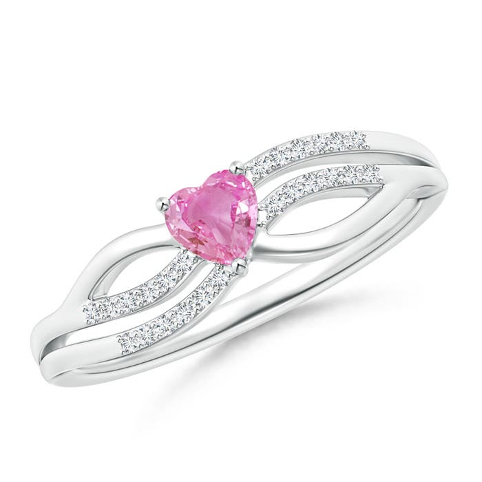 AA - Pink Sapphire / 0.29 CT / 14 KT White Gold