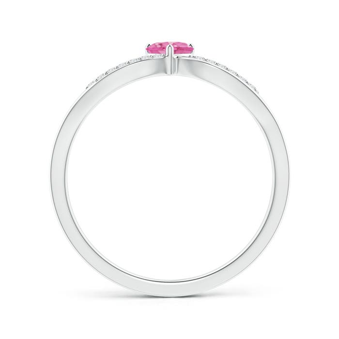 AA - Pink Sapphire / 0.29 CT / 14 KT White Gold