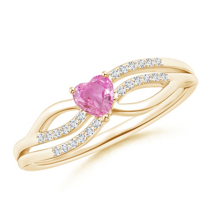 AA - Pink Sapphire / 0.29 CT / 14 KT Yellow Gold