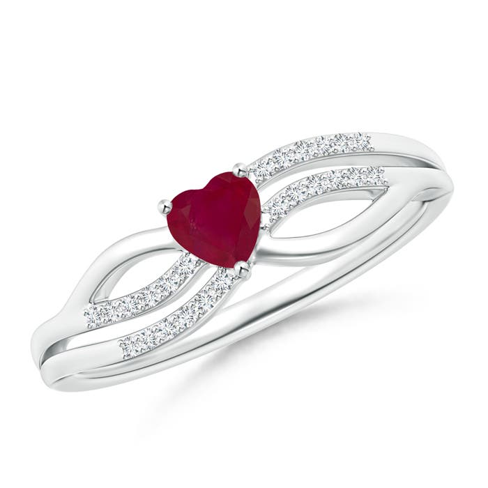 A - Ruby / 0.34 CT / 14 KT White Gold