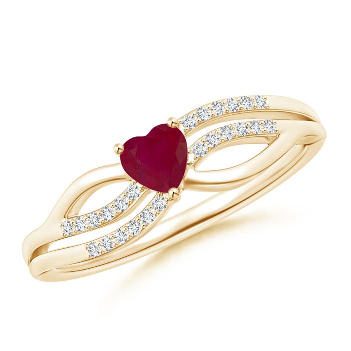 A - Ruby / 0.34 CT / 14 KT Yellow Gold