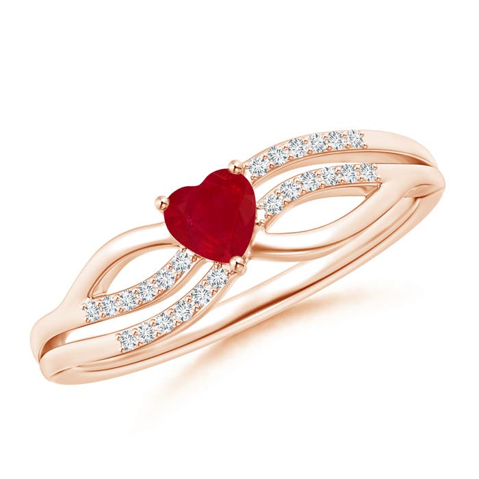 AA - Ruby / 0.34 CT / 14 KT Rose Gold