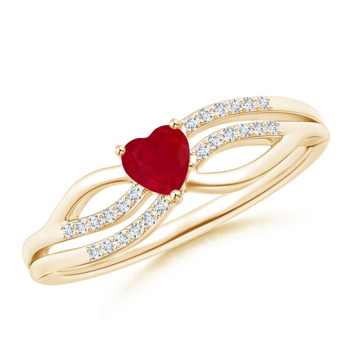 AA - Ruby / 0.34 CT / 14 KT Yellow Gold