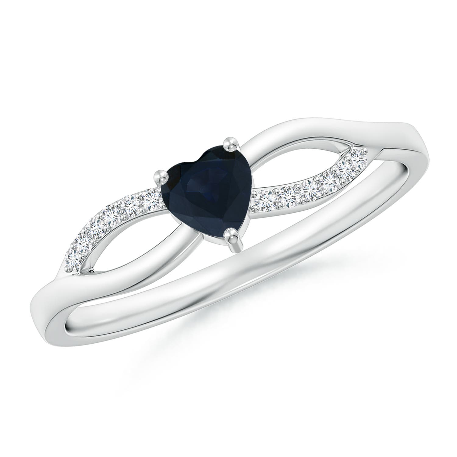 A - Blue Sapphire / 0.34 CT / 14 KT White Gold