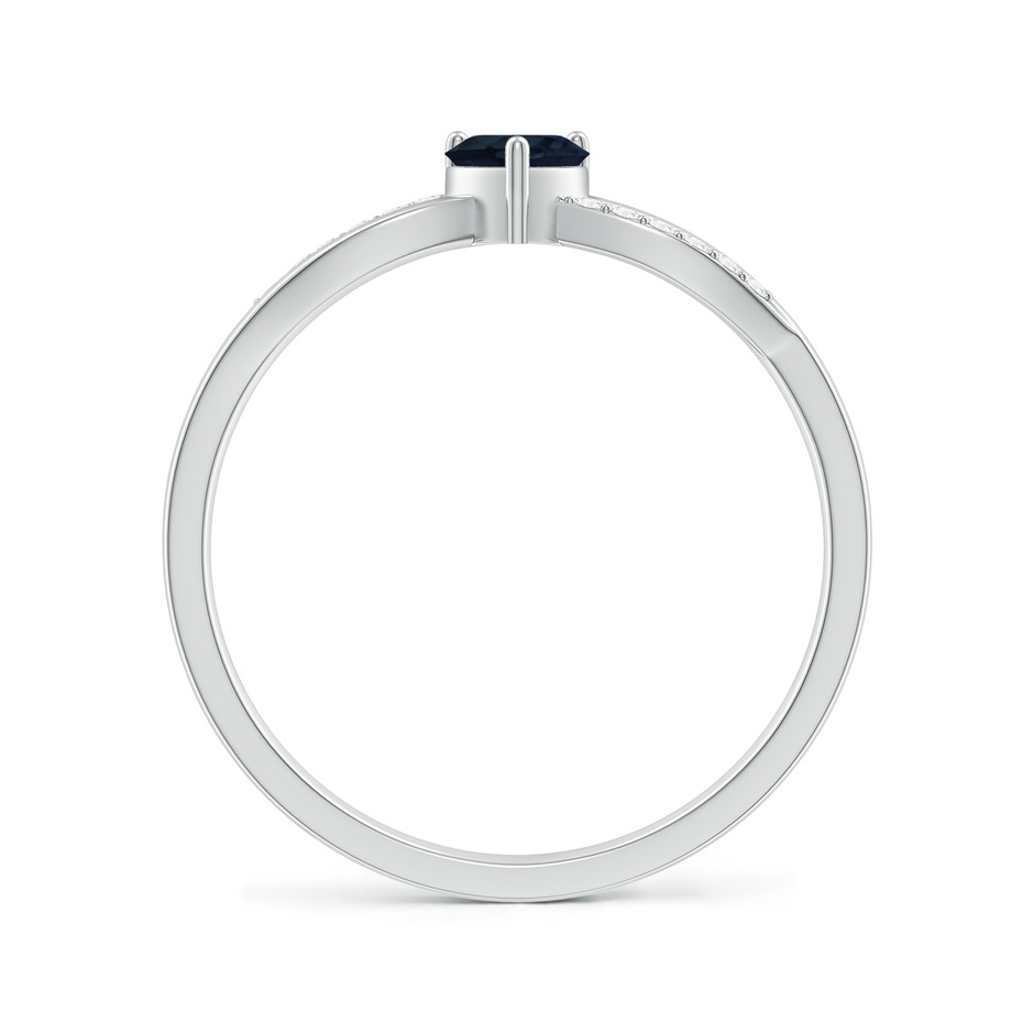 4mm A Solitaire Sapphire Heart Promise Ring with Diamond Accents in White Gold side-1