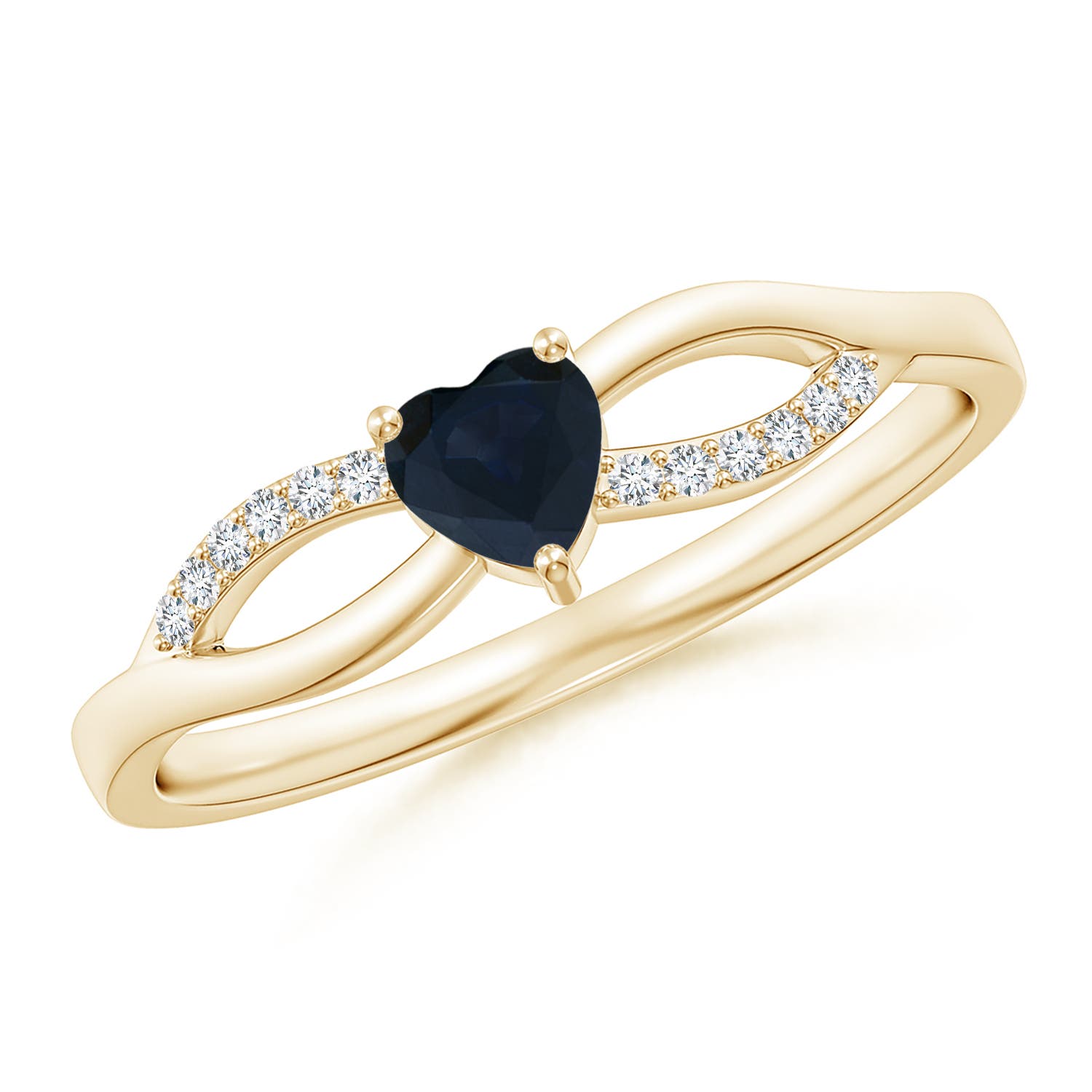 A - Blue Sapphire / 0.34 CT / 14 KT Yellow Gold