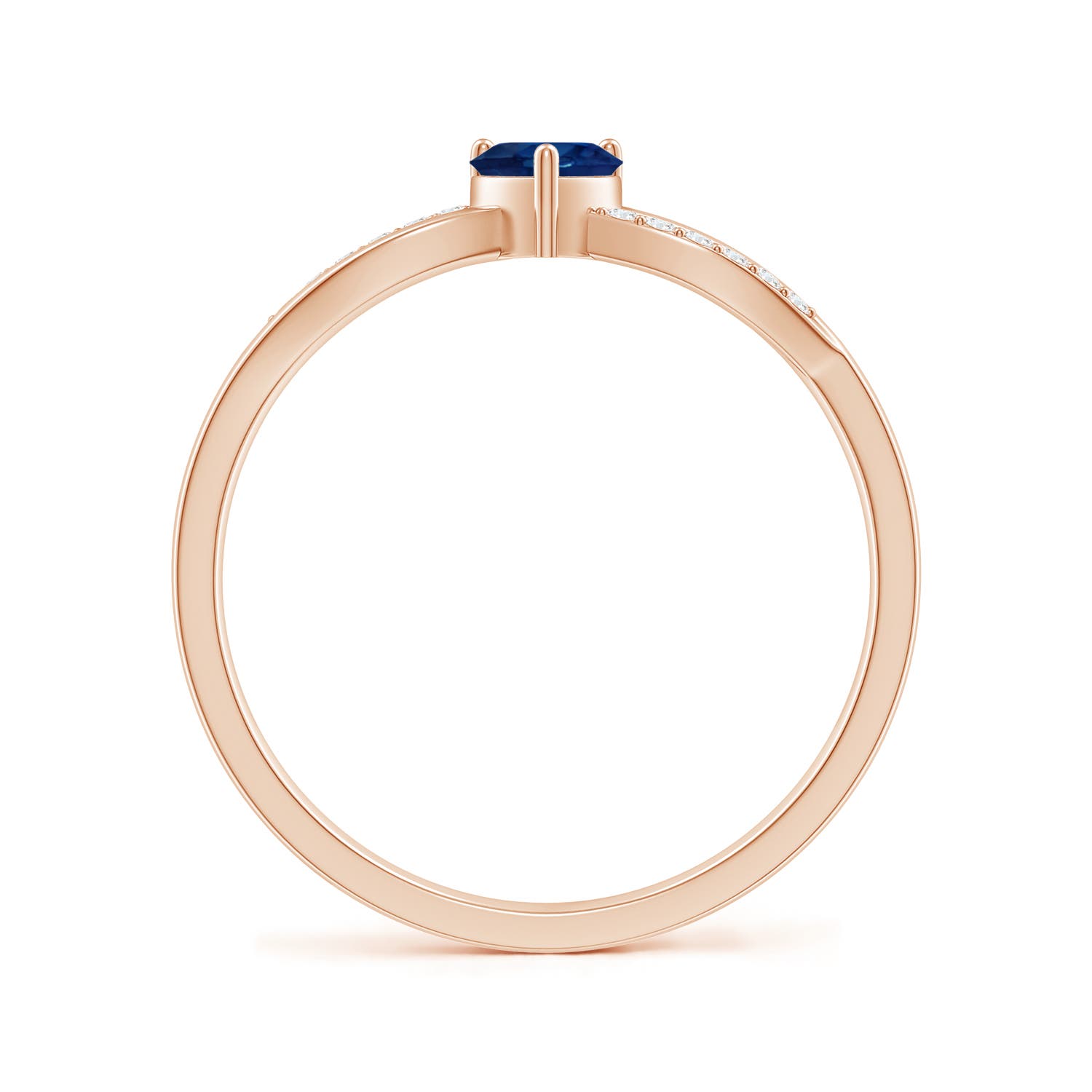 AA - Blue Sapphire / 0.34 CT / 14 KT Rose Gold