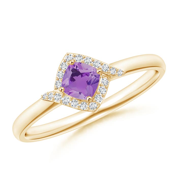 A - Amethyst / 0.42 CT / 14 KT Yellow Gold