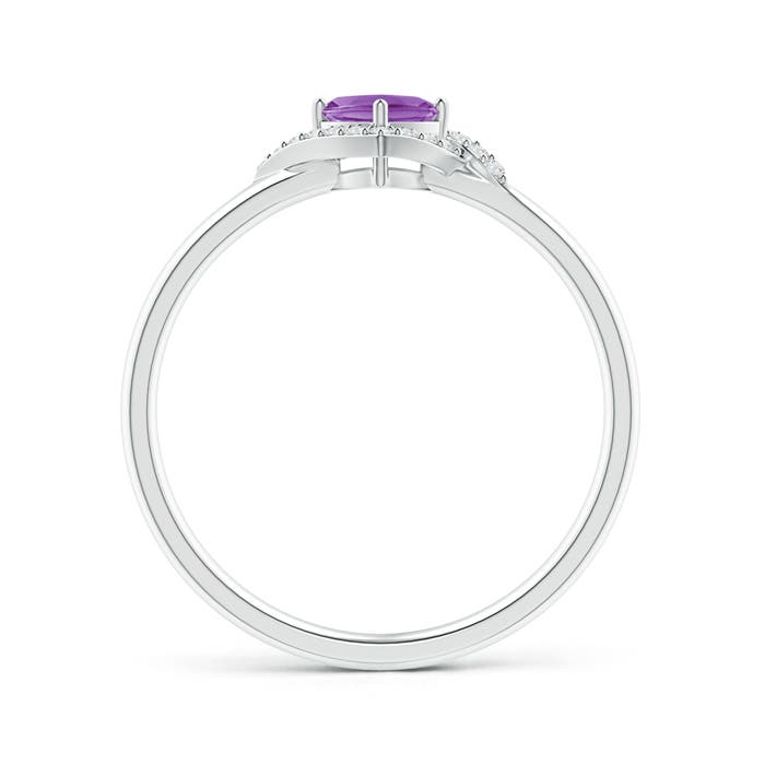 AA - Amethyst / 0.42 CT / 14 KT White Gold