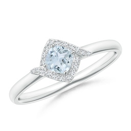Halo Aquamarine Halo Rings
