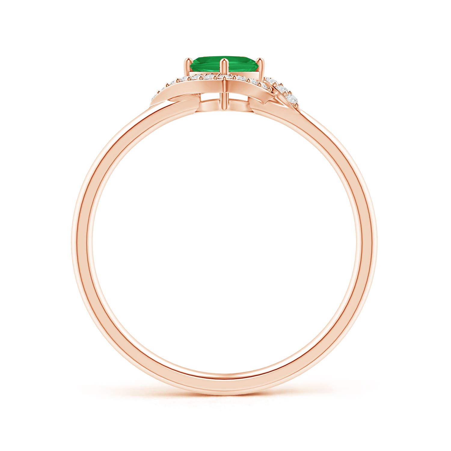 A - Emerald / 0.31 CT / 14 KT Rose Gold