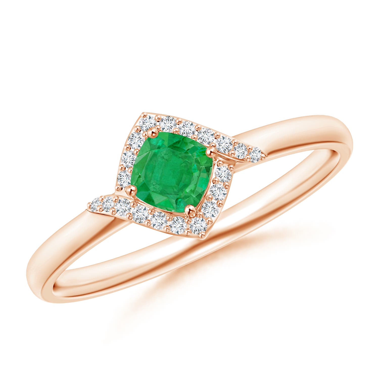 AA - Emerald / 0.31 CT / 14 KT Rose Gold