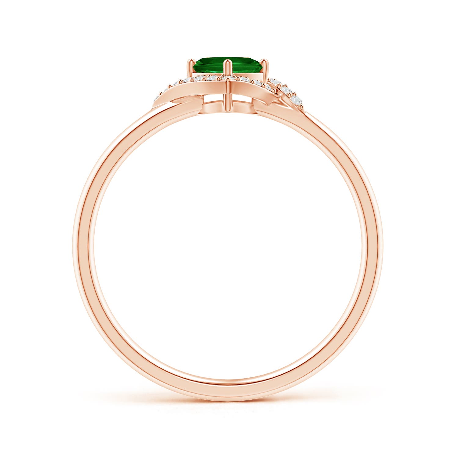 AAAA - Emerald / 0.31 CT / 14 KT Rose Gold