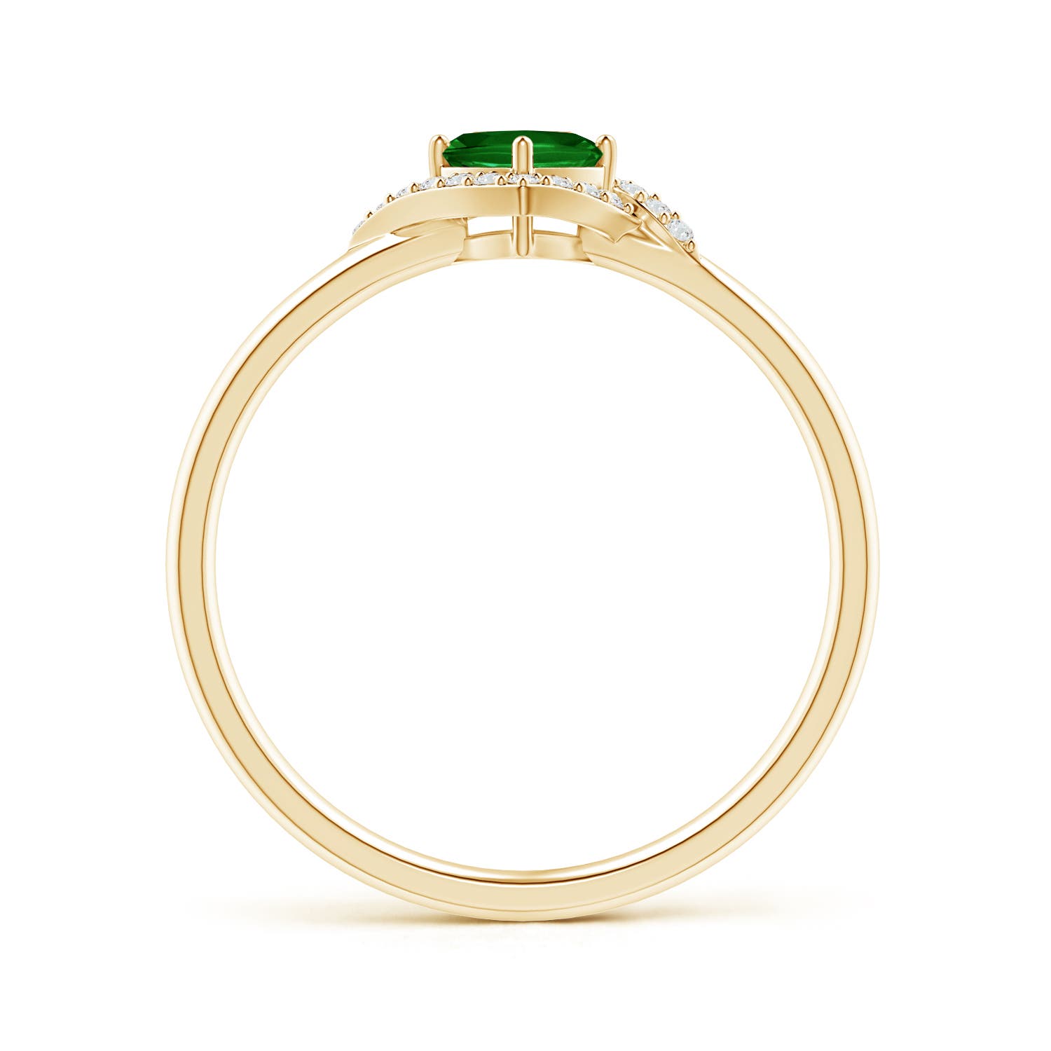 AAAA - Emerald / 0.31 CT / 14 KT Yellow Gold