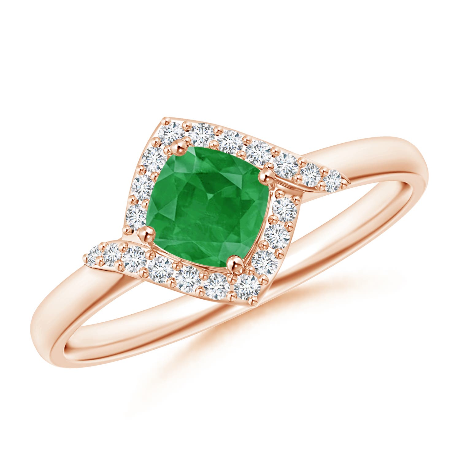 A - Emerald / 0.7 CT / 14 KT Rose Gold