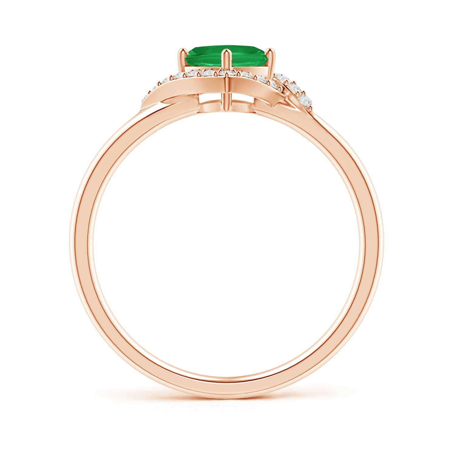 A - Emerald / 0.7 CT / 14 KT Rose Gold