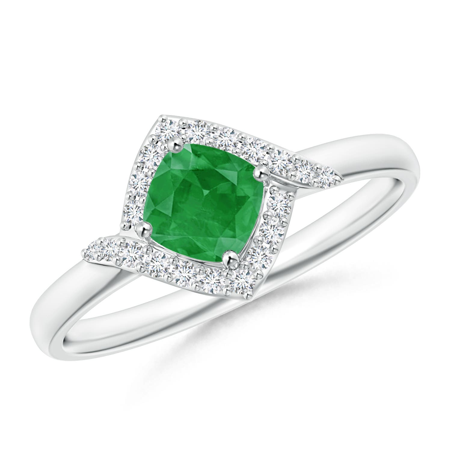 A - Emerald / 0.7 CT / 14 KT White Gold