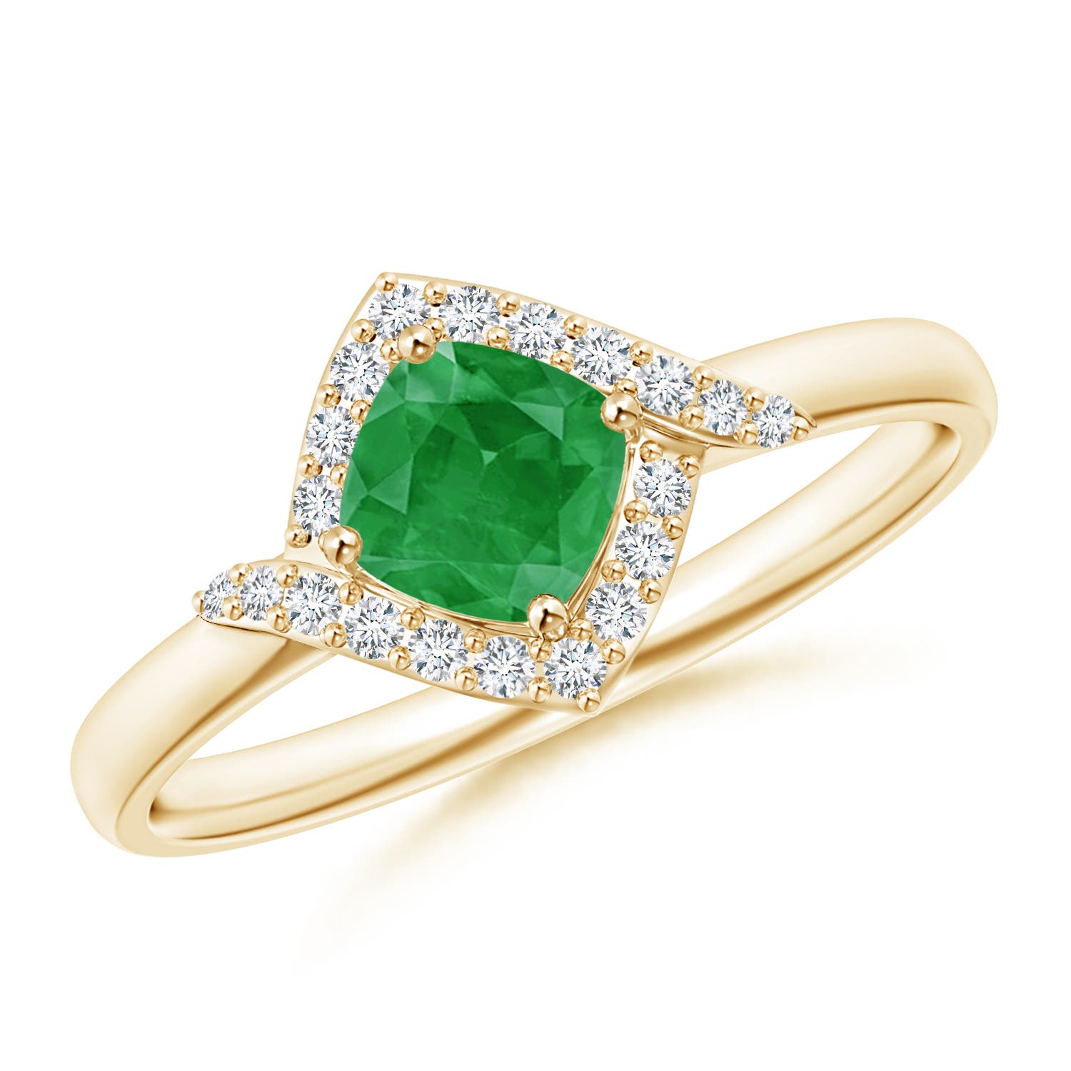 A - Emerald / 0.7 CT / 14 KT Yellow Gold