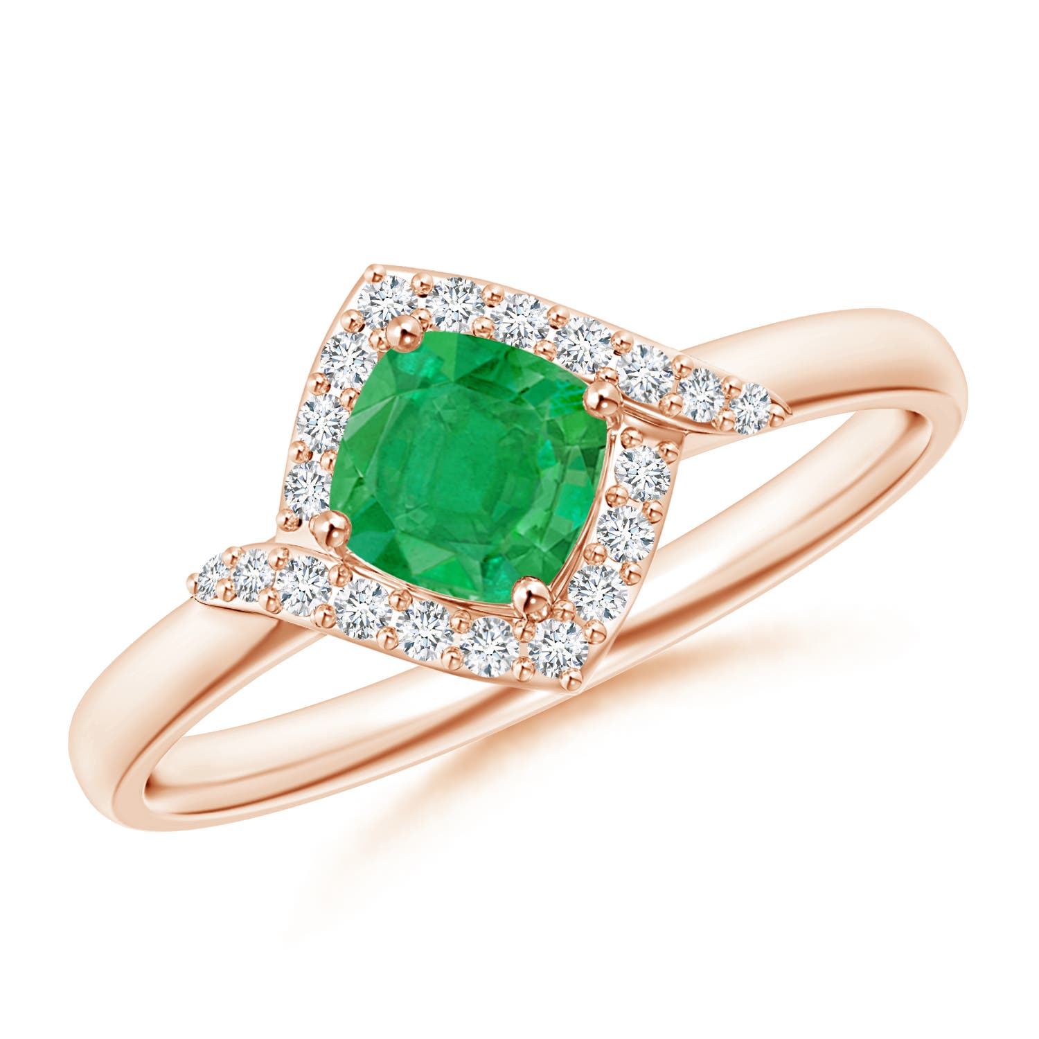 AA - Emerald / 0.7 CT / 14 KT Rose Gold