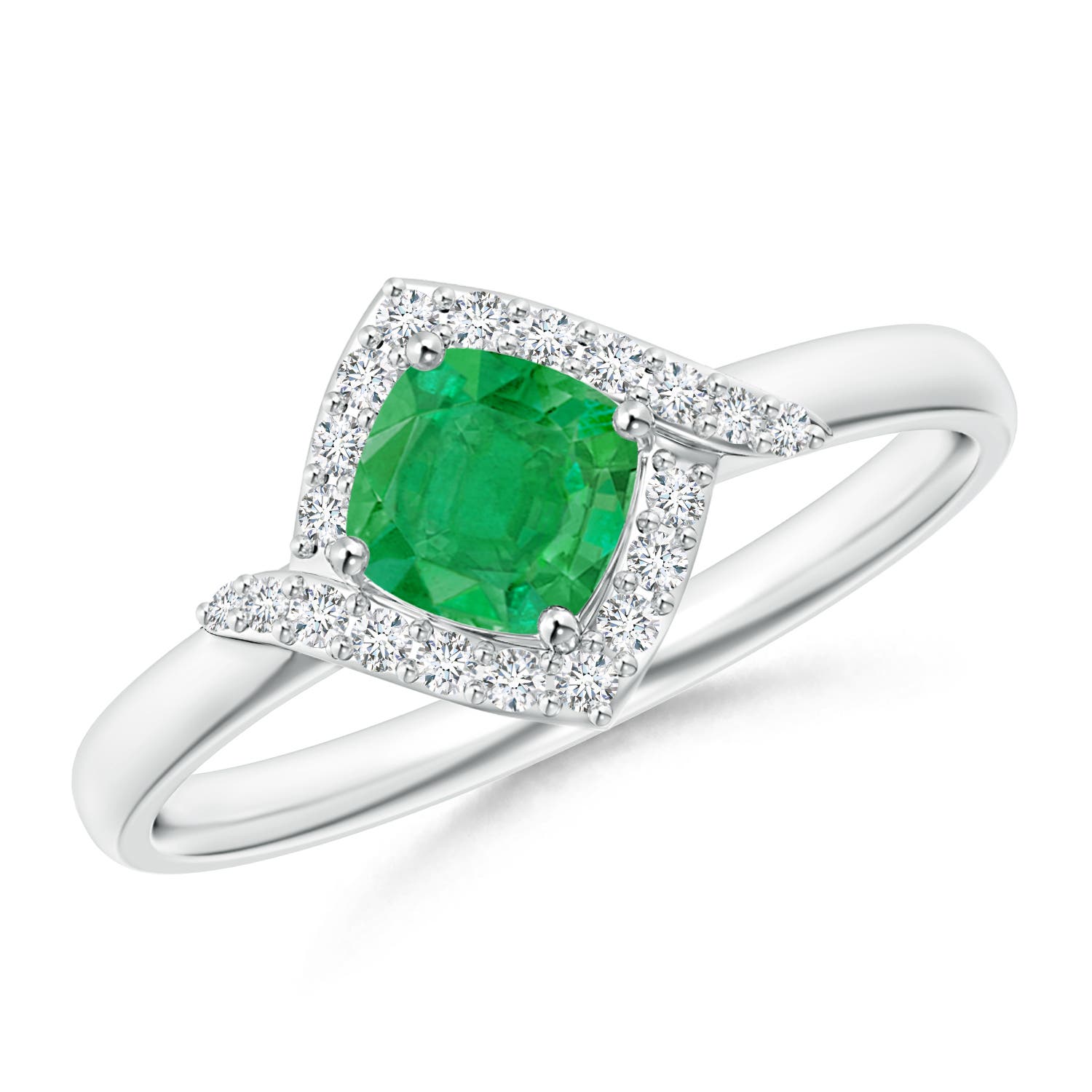 AA - Emerald / 0.7 CT / 14 KT White Gold