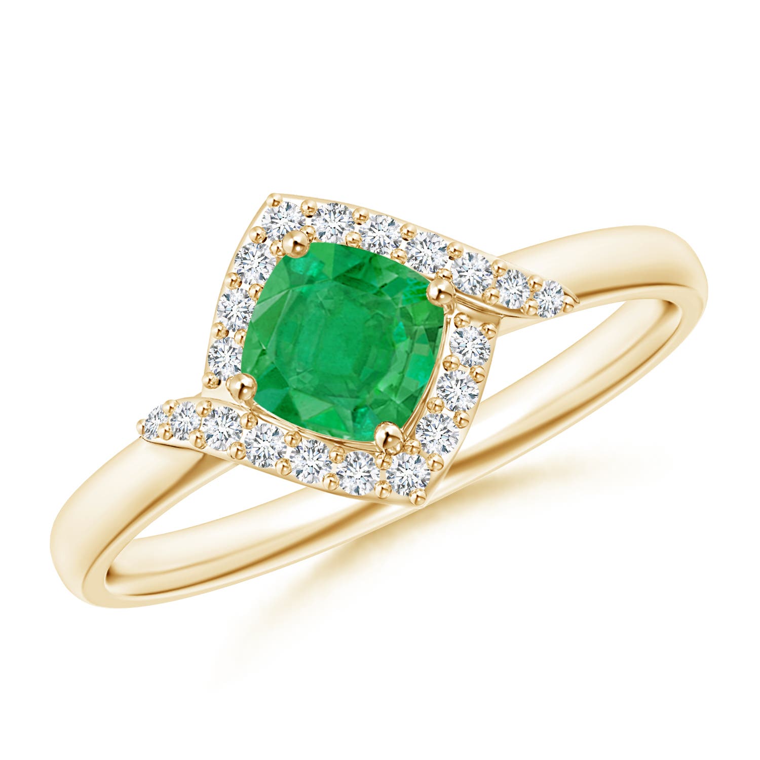 AA - Emerald / 0.7 CT / 14 KT Yellow Gold