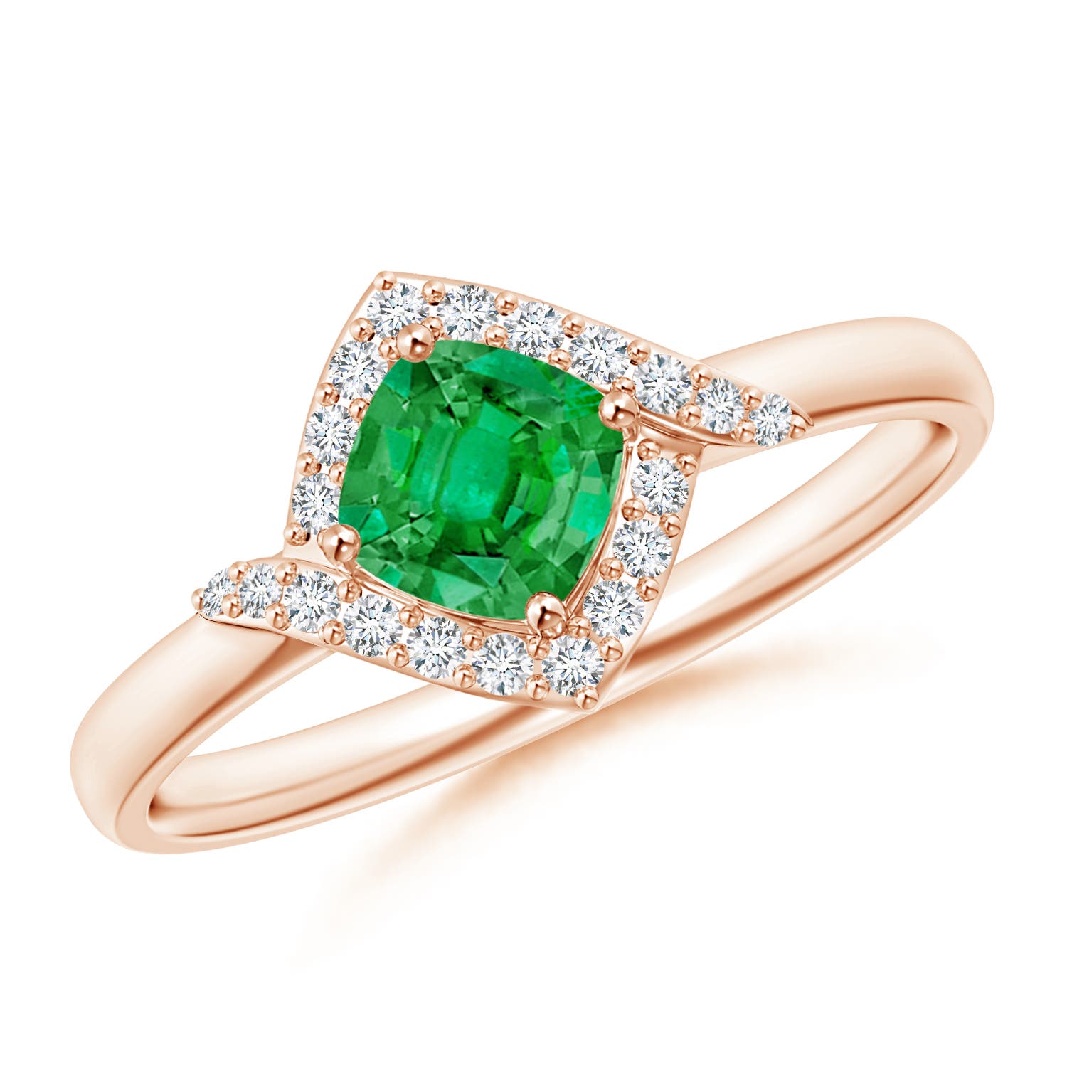 AAA - Emerald / 0.7 CT / 14 KT Rose Gold