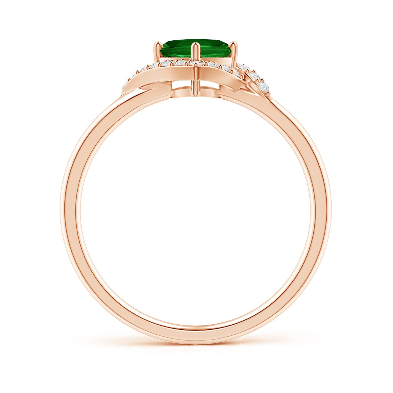 AAAA - Emerald / 0.7 CT / 14 KT Rose Gold