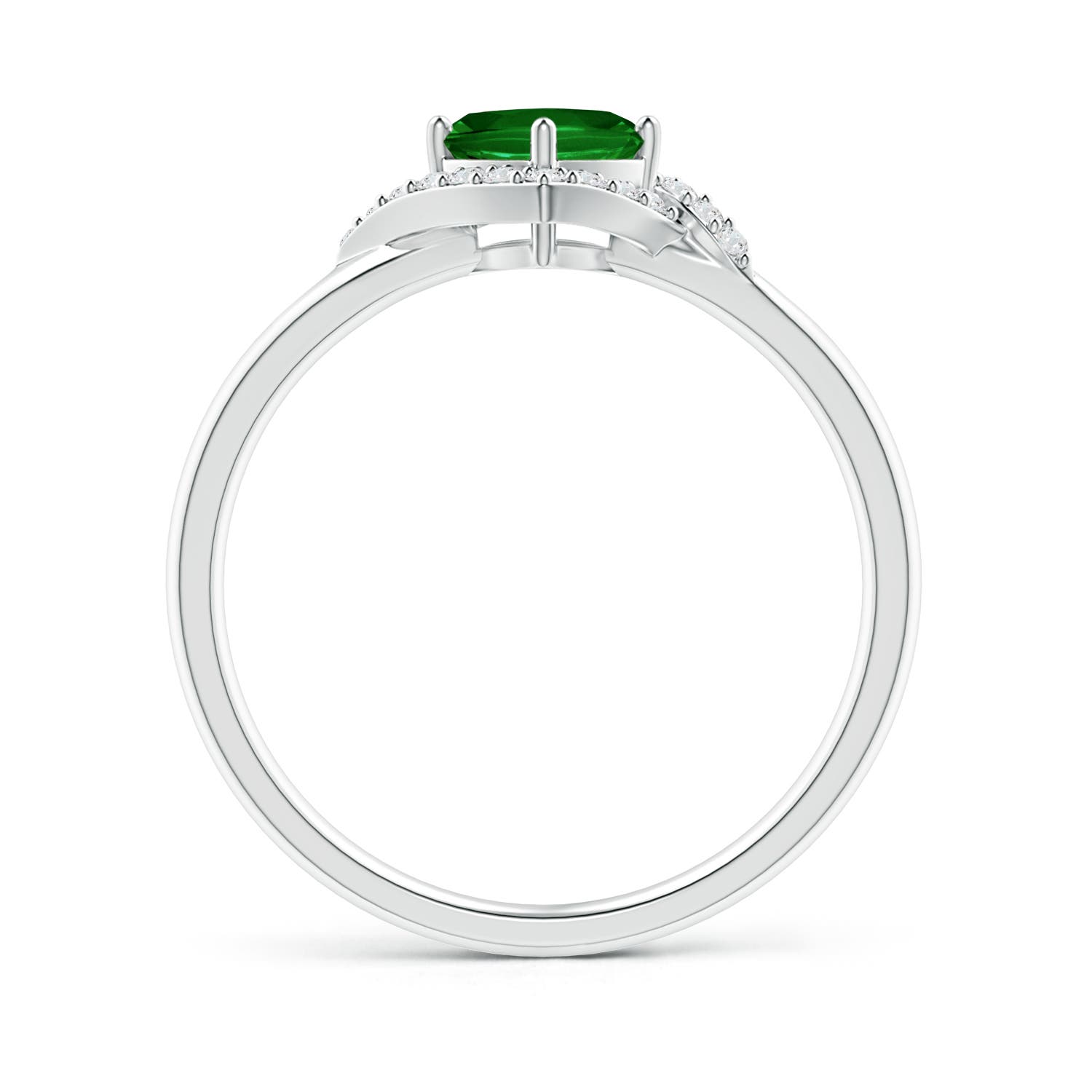 AAAA - Emerald / 0.7 CT / 14 KT White Gold