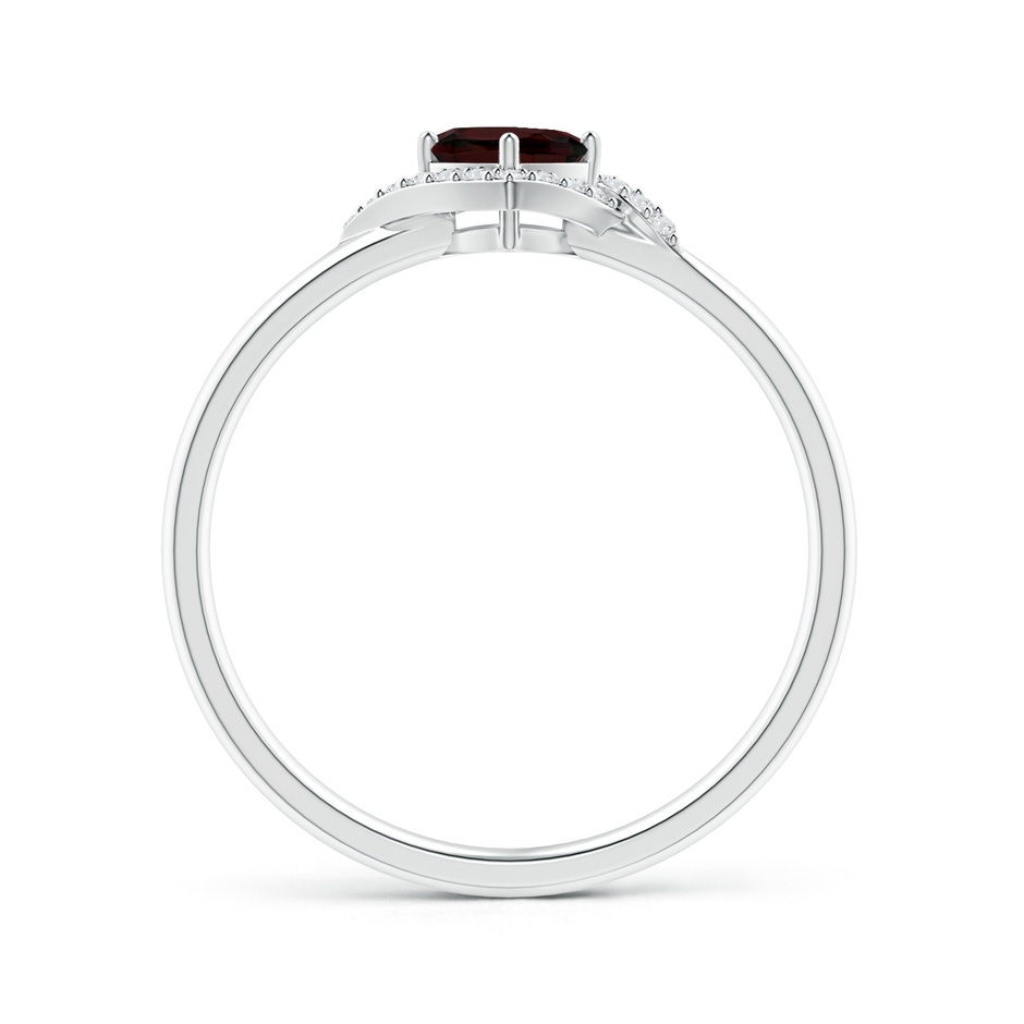 4mm A Cushion Garnet and Diamond Halo Promise Ring in S999 Silver side 199